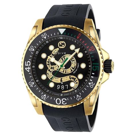 gucci dive watch 45mm snake leather|Gucci snake watch men's.